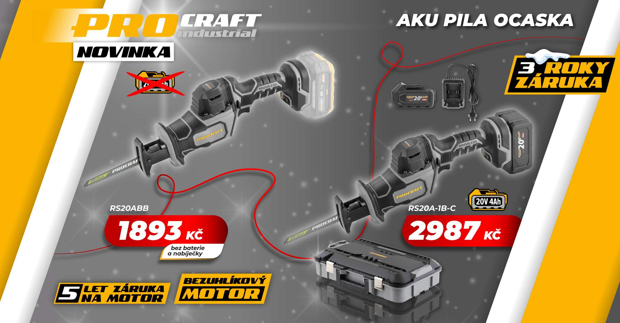 Aku pila ocaska Procraft Industrial RS20A
