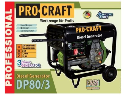 Dieselová elektrocentrála Procraft DP80/3