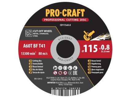 Řezný kotouč Procraft CD115x0.8