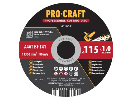 Řezný kotouč Procraft CD115x1.0