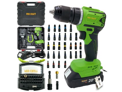 Aku vrtací šroubovák Procraft SPA18LiN se sadou bitů BS-32