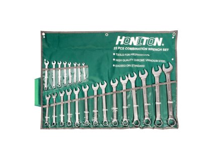 HONITON Sada očkoplochých klíčů vyhnutých 22 dílů | 6-32 mm, textilní obal