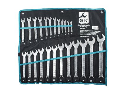 GK TOOLS Sada očkoplochých klíčů, matné 24 dílů | 6-32 mm, textilní obal