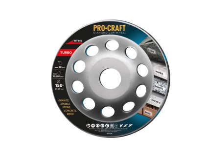 Diamantový brusný kotouč (hrncový) Procraft WT150 Turbo
