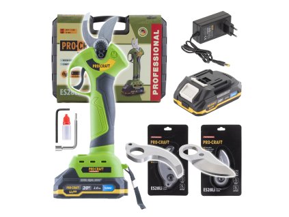 Sada aku nůžky na větve Procraft ES28Li + 2x náhradní čepele