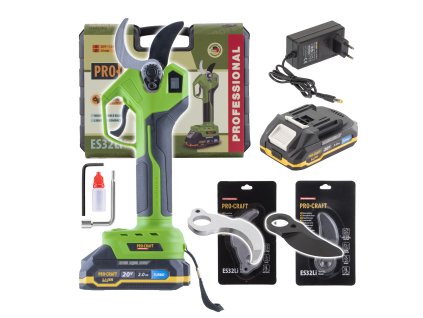 Sada aku nůžky na větve Procraft ES32Li + 2x náhradní čepele