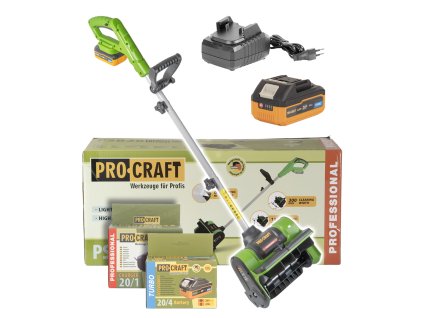 Aku sněhová fréza Procraft PSB20 s baterií a nabíječkou