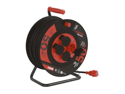 EMOS Prodlužovací gumový kabel na bubnu | 4 zásuvky, 230 V / 25 m, (2,5 mm²)