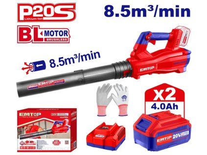Aku fukar 20V 8,5m³/min 2x4.0Ah