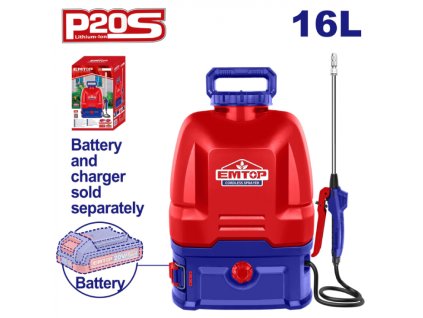 Aku tlakový postřikovač 20V 16L solo