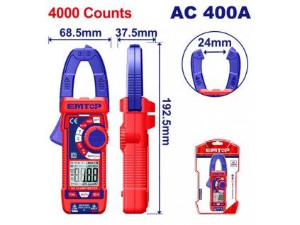 Digitální klešťový multimetr AC 400A RMS 4000