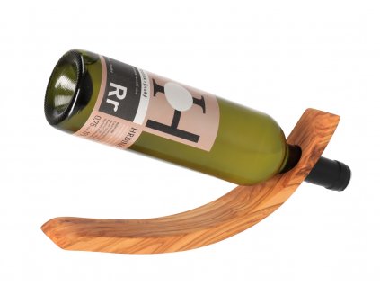 Protiváhový stojan na víno z olivového dřeva
