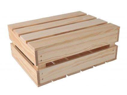 Dřevěná bedýnka 40 x 30 x 15 cm - s víkem