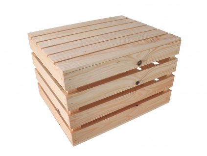 Dřevěná bedýnka 50 x 40 x 30 cm - s víkem