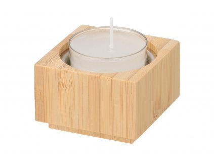 Bambusový svícen na čajovou svíčku - hranatý