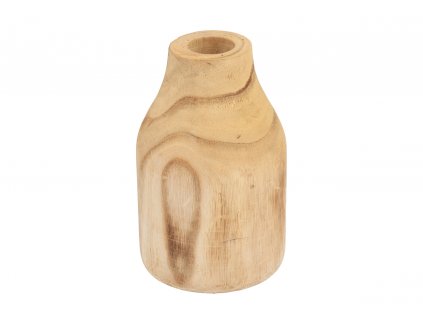 Dřevěná sloupová váza 19 cm