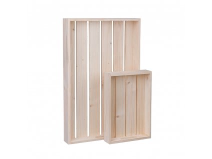 Dřevěné bedýnky - komplet 2 ks (56 x 36 x 6 cm + 32 x 22 x 6 cm)