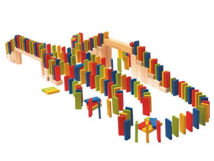 Dřevěné barevné domino 200 ks