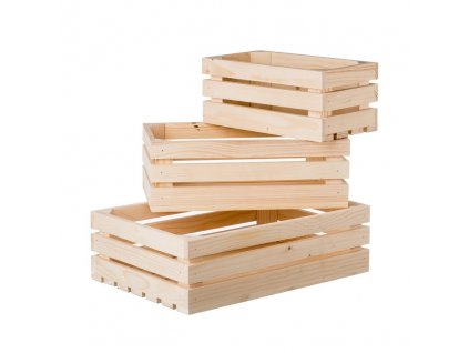 Dřevěné bedýnky II - komplet 3 ks
