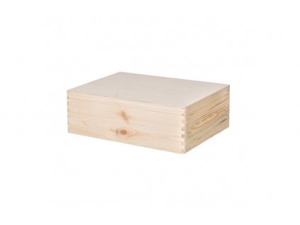 Dřevěný box s víkem 40 x 30 x 14 cm bez rukojeti