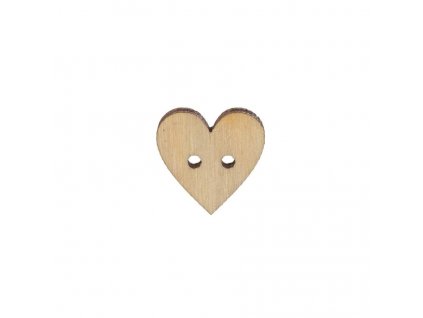 Dřevěný knoflík srdce malé 1,5 cm