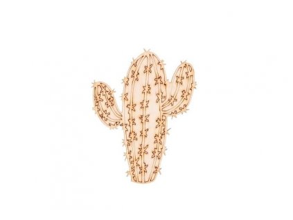 Dřevěný kaktus IV 9 x 7 cm