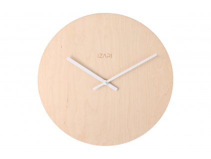 IZARI březové hodiny 34 cm - bílé ručičky