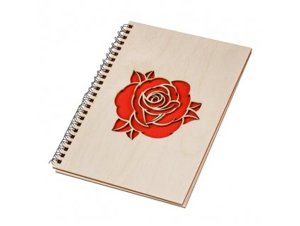Dřevěný blok A5 - růže