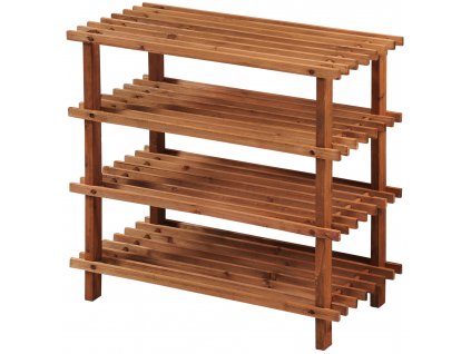 Tmavý čtyřpatrový botník - 54 x 26 x 52 cm