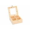 Dřevěná krabička se sklem - 4 přihrádky
