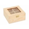 Dřevěná krabička se sklem - 4 přihrádky