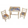 Dřevěný dětský stoleček s židličkami - Šmoulové