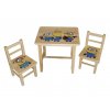 Dřevěný dětský stoleček s židličkami - Mimoni