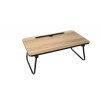 Dřevěný servírovací stolek do postele s kovovými nohami