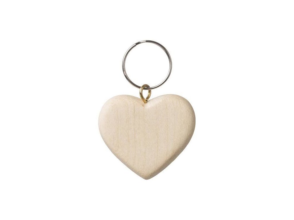 Drevený prívesok srdiečko
