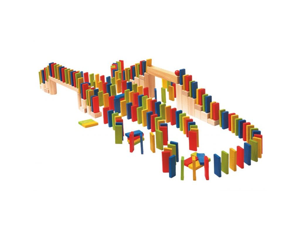 Drevené farebné domino 200 ks