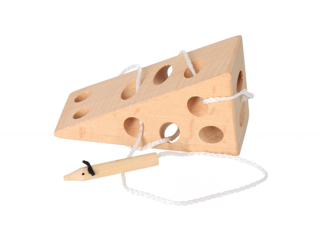 Drevená hra - myš v syre