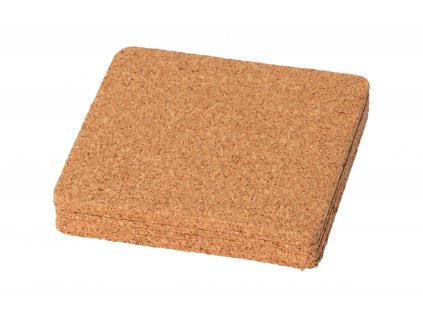 Korková podložka pod pohár štvorcová 9,5 x 9,5 cm - 6 ks