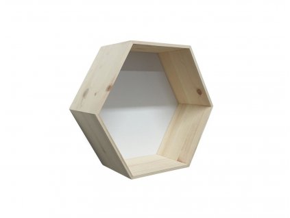 Prírodná polica - hexagon 31 x 27 x 13 cm