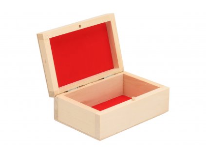 9096 2 drevena krabicka s cervenou vystelkou