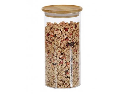 Sklenená dóza s bambusovým vekom - 1200 ml