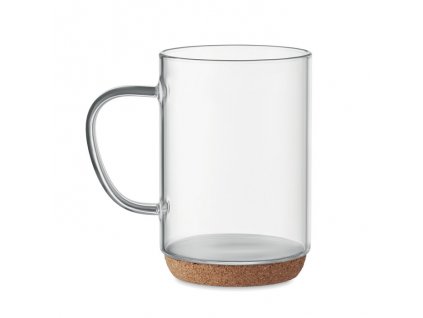 Sklenený hrnček s korkovým dnom 400 ml