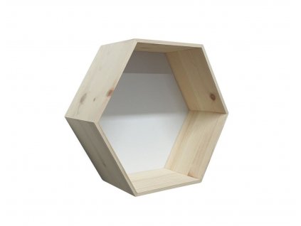 Prírodná polica - hexagon 38,5 x 33,5 x 15 cm