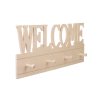 Drevený nástenný vešiak - Welcome