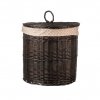 Prútený kôš na bielizeň Vera tmavý obšitý