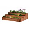 3-poschodový drevený záhon 110 x 88 x 36 cm