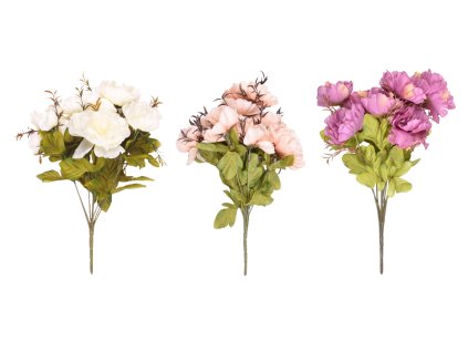 Květina PIVOŇKA KVĚT PODZIM 9květů 40cm