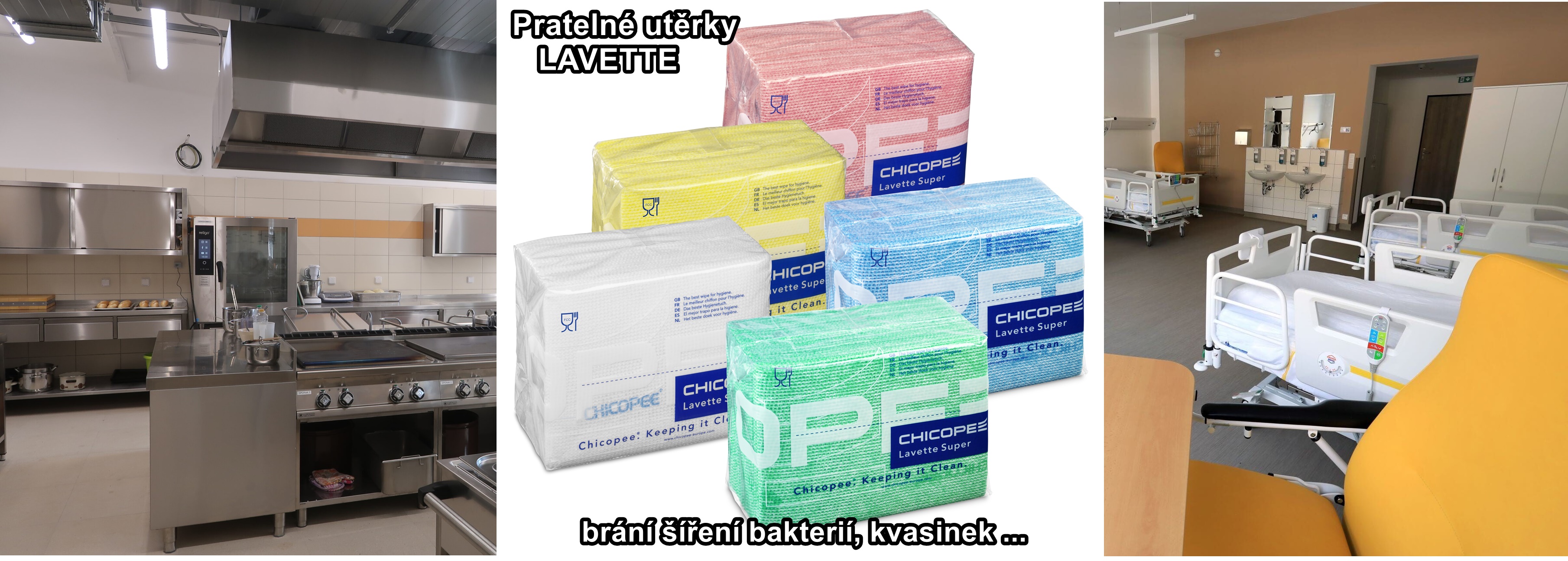 Utěrky Lavette do kuchyní, restaurací, nemocnic - pratelné