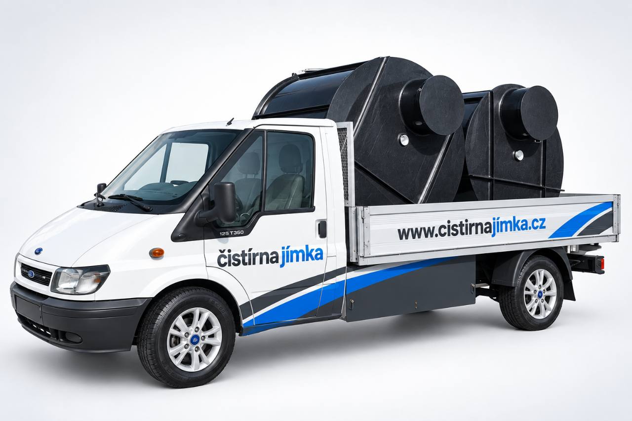 Firemní valník Čistírna Jímka s plastovými nádržemi