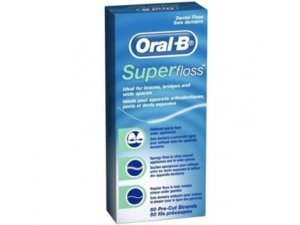 Oral B Superfloss pro čištění rovnátek, můstků a implantátů, mentolová příchuť, 50 ks (2)